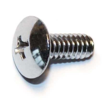 Midwest Fastener #10-24 x 1/2 in Phillips Truss Machine Screw, Chrome Plated Brass, 10 PK 72922